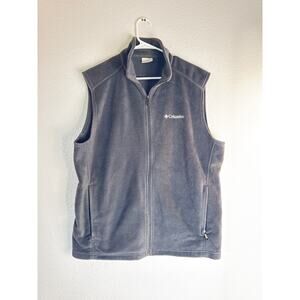 Columbia Men’s Fleece Vest Size Large Gray Full Zip Soft Outdoor Layer